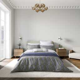 Bedeck of Belfast Elara Super Kingsize Duvet Cover SET, Blue/Green - thumbnail 2