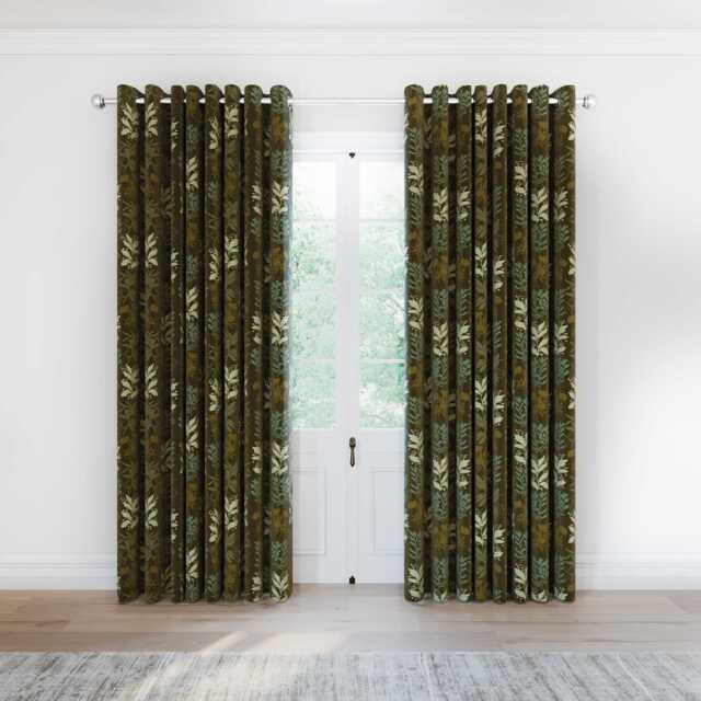 "Helena Springfield Simply Scandi Frey Lined Curtains 66"" x 72"", Green" - image 1