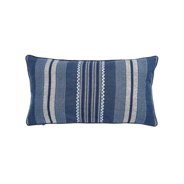 Bedeck of Belfast Kayah/Liyana Cushion 70cm x 40cm, Indigo & Charcoal - image 1