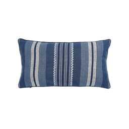 Bedeck of Belfast Kayah/Liyana Cushion 70cm x 40cm, Indigo & Charcoal - thumbnail 1