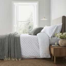 Murmur Olivia Single Duvet Cover Set, Cloud Grey - thumbnail 2