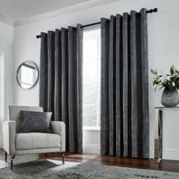 "Helena Springfield Roma Lined Curtains 66"" x 54"", Gun Metal" - thumbnail 1