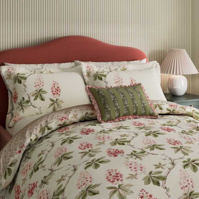 Sanderson Chestnut Tree Super Kingsize Duvet Cover SET, Coral - image 1