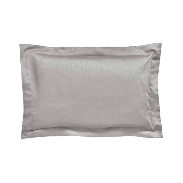 Bedeck of Belfast Fine Linens Tahra Oxford Pillowcase, Silver - image 1