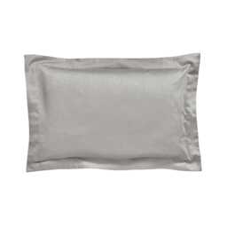 Bedeck of Belfast Fine Linens Tahra Oxford Pillowcase, Silver - thumbnail 1