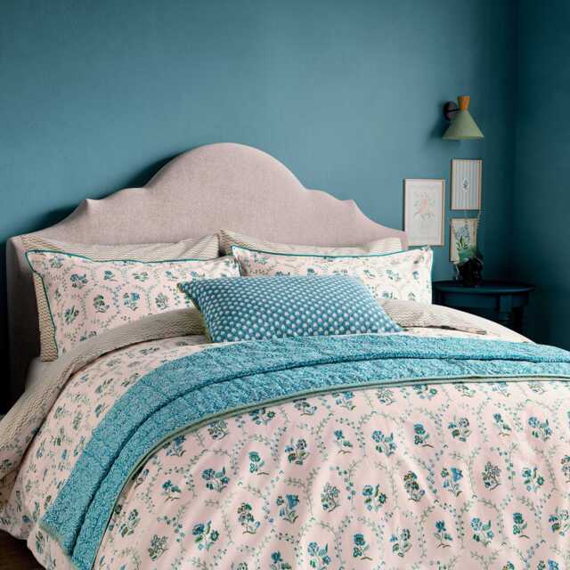 Land & Shore Ella's Cross Stitch Single Duvet Cover Set, Green - image 1