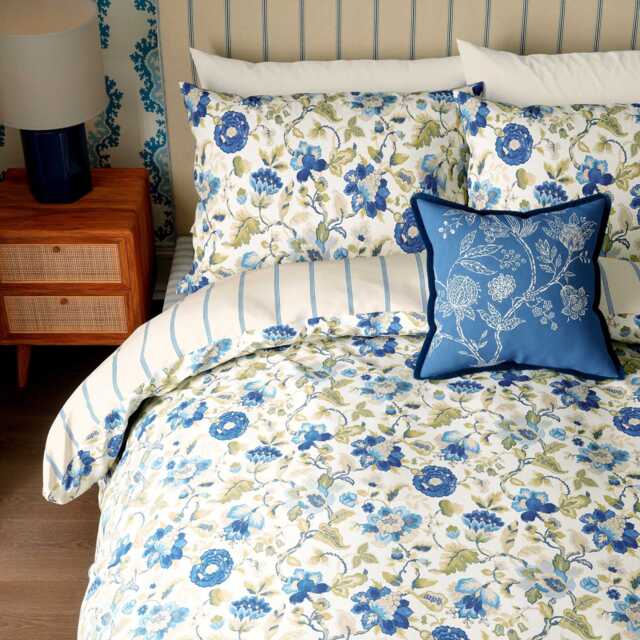 Sanderson Amanpuri Double Duvet Cover SET, Blue - image 1