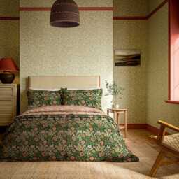 Morris & Co Compton Single Duvet Cover SET, Green Indigo - thumbnail 2