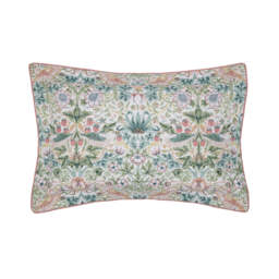 William Morris Strawberry Thief Oxford Pillowcase, Cochineal Pink