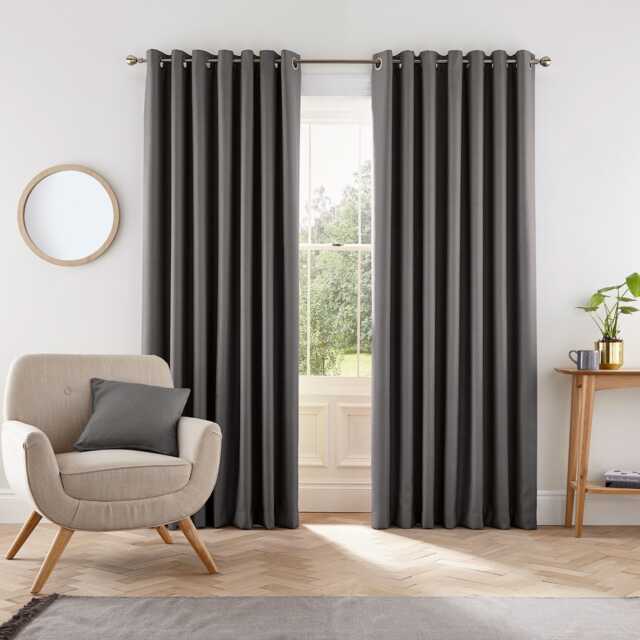 "Helena Springfield Eden Lined Curtains 66"" x 54"", Charcoal" - image 1