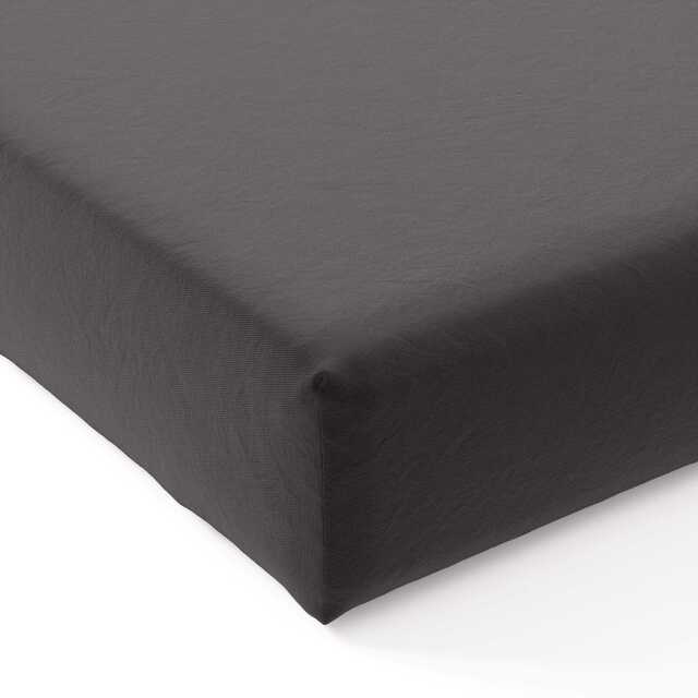 Bedeck of Belfast 200 Thread Count Plain Dye Super Kingsize Fitted Sheet, Slate - image 1