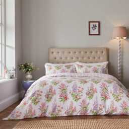 Helena Springfield Fable Delphinium Kingsize Duvet Cover SET, Lilac & Spring Green - thumbnail 2