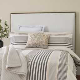 Bedeck of Belfast Alba Double Duvet Cover SET, Charcoal & Tan - thumbnail 1