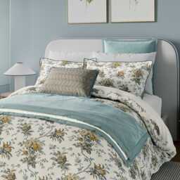 Bedeck of Belfast Sybil Quilted Throw, Duck Egg - thumbnail 2