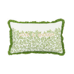 William Morris Lemon Tree/Willow Bough Embroidered Cushion 50cm x 30cm, Leaf Green - thumbnail 1