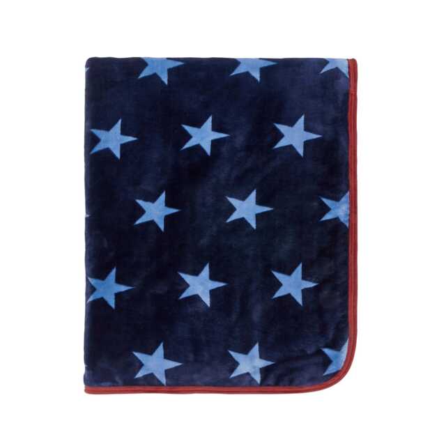 Helena Springfield Long Island Star Fleece Throw, Blue & Red - image 1