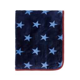 Helena Springfield Long Island Star Fleece Throw, Blue & Red