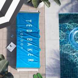 Ted Baker Logo Beach Towel, Blue
