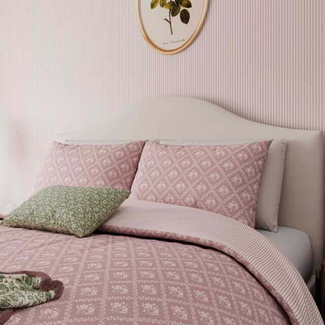 Helena Springfield Harvest Moon Meadow Posy Double Duvet Cover SET, Pink - image 1