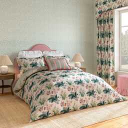 Sanderson Enys Garden Super Kingsize Duvet Cover Set, Blush & Jade - thumbnail 2