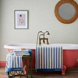 Joules Grove Stripe Bath Sheet, Blue - thumbnail 2