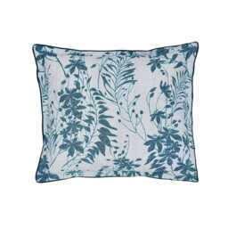 Bedeck of Belfast Mieko Pair of Square Oxford Pillowcases, Teal & Silver - thumbnail 1