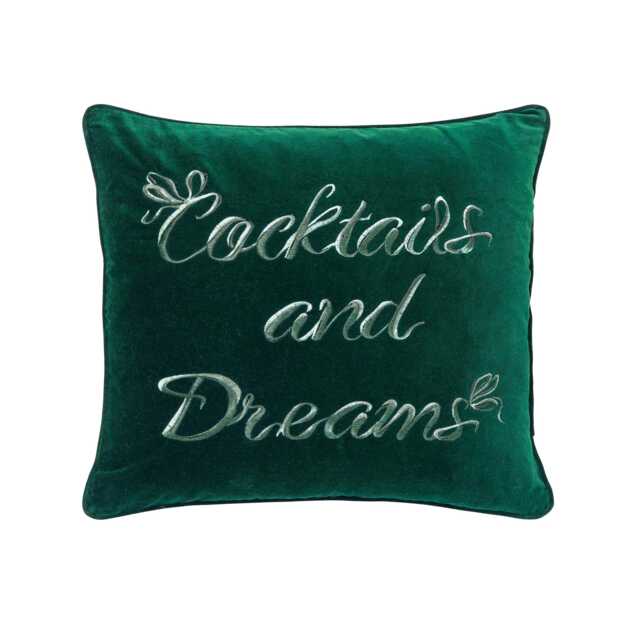 Ted Baker Cocktails & Dreams Embroidered Cushion 45cm x 45cm, Forest - image 1