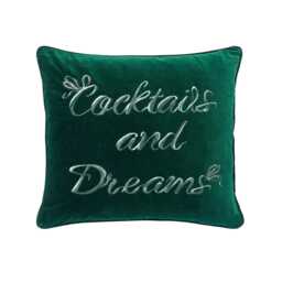 Ted Baker Cocktails & Dreams Embroidered Cushion 45cm x 45cm, Forest - thumbnail 1