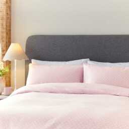Helena Springfield Brushed Polka Dot Single Duvet Cover Set, Pink - thumbnail 1