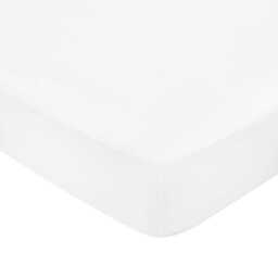 Bedeck of Belfast Fine Linens 400 Thread Count Sateen Plain Dye Single Fitted Sheet, White - thumbnail 1