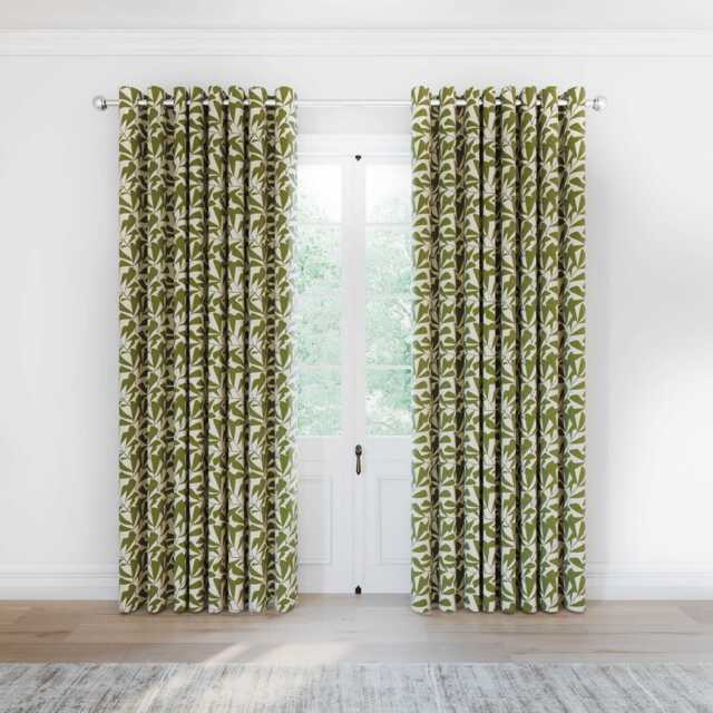 "Helena Springfield Simply Scandi Leni Lined Curtains 90"" x 90"", Green" - image 1