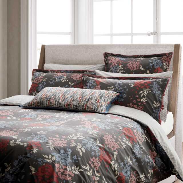 Bedeck of Belfast Lucine Double Duvet Cover SET, Graphite - image 1