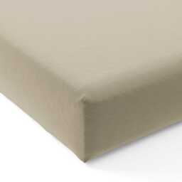 Bedeck of Belfast 200 Thread Count Plain Dye Kingsize Fitted Sheet, Stone - thumbnail 1