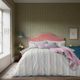 Land & Shore Barrow Stripe Pair of Oxford Pillowcases, Multi - thumbnail 2