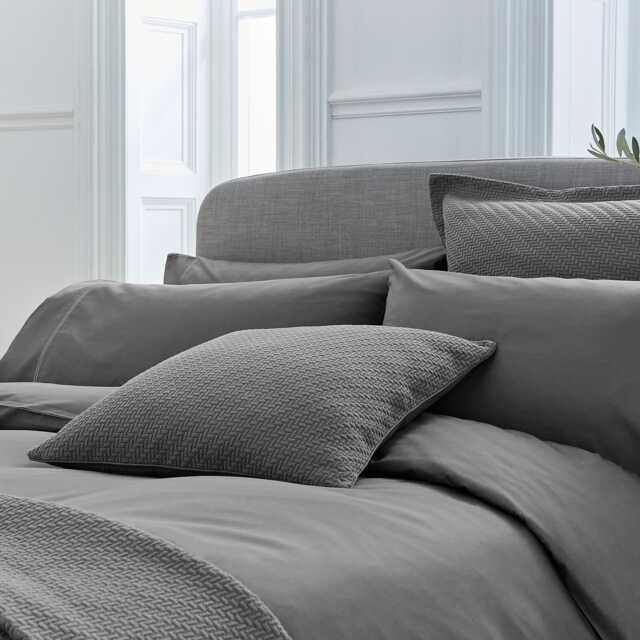 Bedeck of Belfast Fine Linens Andaz Single Duvet Cover, Charcoal