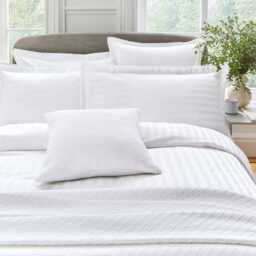 Bedeck of Belfast Fine Linens Adan Double Duvet Cover, White