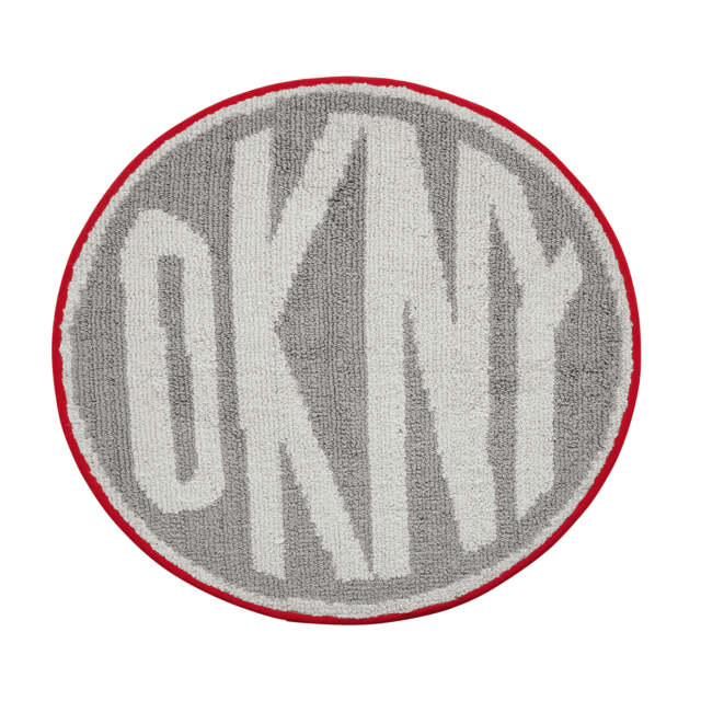 DKNY Circle Logo Bath Mat, Grey & Red