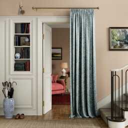 "Joules Twilight Ditsy Lined Curtains 66"" x 54"", Duck Egg" - thumbnail 2