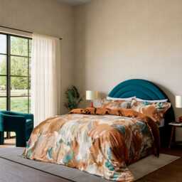 Harlequin Foresta Super Kingsize Duvet Cover Set, Terracotta - thumbnail 2