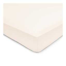 By Bedeck 500 Thread Count Plain Dye Single Fitted Sheet, Cream - thumbnail 2