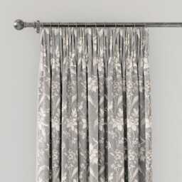 "V&A Daffodil Dreams Lined Curtains 66"" x 54"", Grey" - thumbnail 2