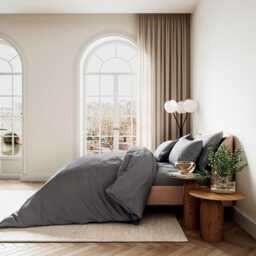 Bedeck of Belfast Fine Linens 400 Thread Count Sateen Plain Dye Kingsize Duvet Cover Set, Celadon - thumbnail 2
