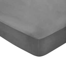Bedeck of Belfast Fine Linens 300 Thread Count Egyptian Cotton Kingsize Fitted Sheet, Charcoal