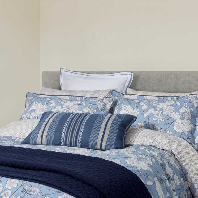 Bedeck of Belfast Liyana Kingsize Duvet Cover SET, Chambray Blue - image 1