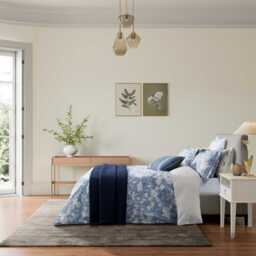Bedeck of Belfast Liyana Kingsize Duvet Cover SET, Chambray Blue - thumbnail 2