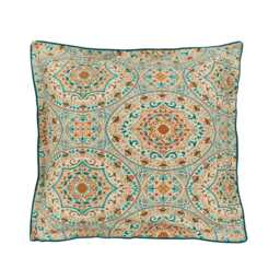 Bedeck of Belfast Addison Pair of Square Oxford Pillowcases, Gold & Teal