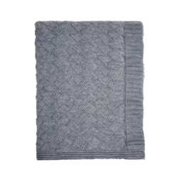 Bedeck of Belfast Estelle Throw, Chambray/Pink - thumbnail 1