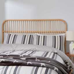 Helena Springfield Long Island Beach House Stripe Single Duvet Cover SET, Linen & Grey