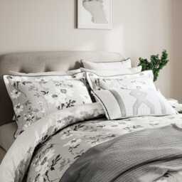 Bedeck of Belfast Sefa Double Duvet Cover Set, White/Silver