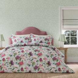 Sanderson x National Trust Summer Peony Single Duvet Cover SET, Vineyard Rose - thumbnail 2